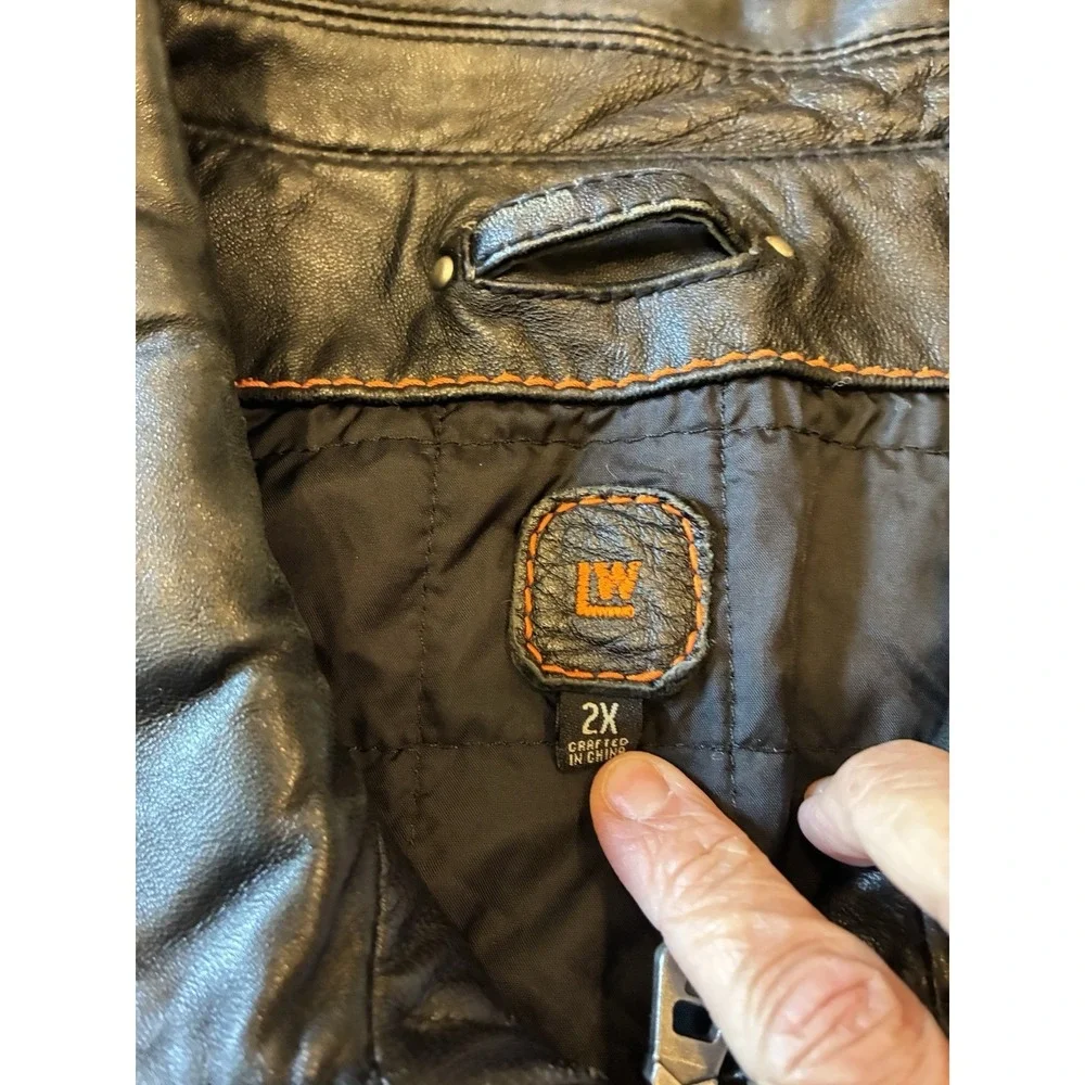 Vintage Wilsons Leather Bomber Biker Jacket Black Mens 2XL With Liner Wilson